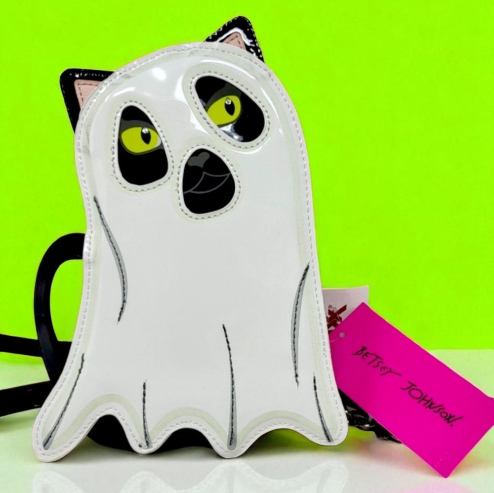 NWT Betsy Johnson Ghost Cat Crossbody Bag. - Picture 1 of 4